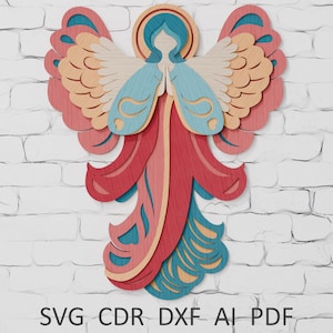 3D Christmas Angel Laser Cut SVG Mandala File (Digital Download)
