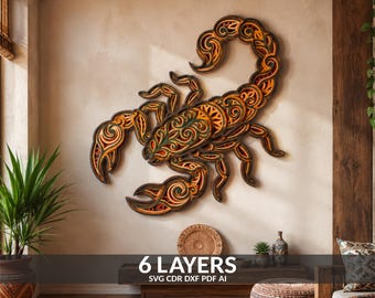 Layered Scorpion Zodiac SVG, Horoscope Laser Cut File (Digital Download)