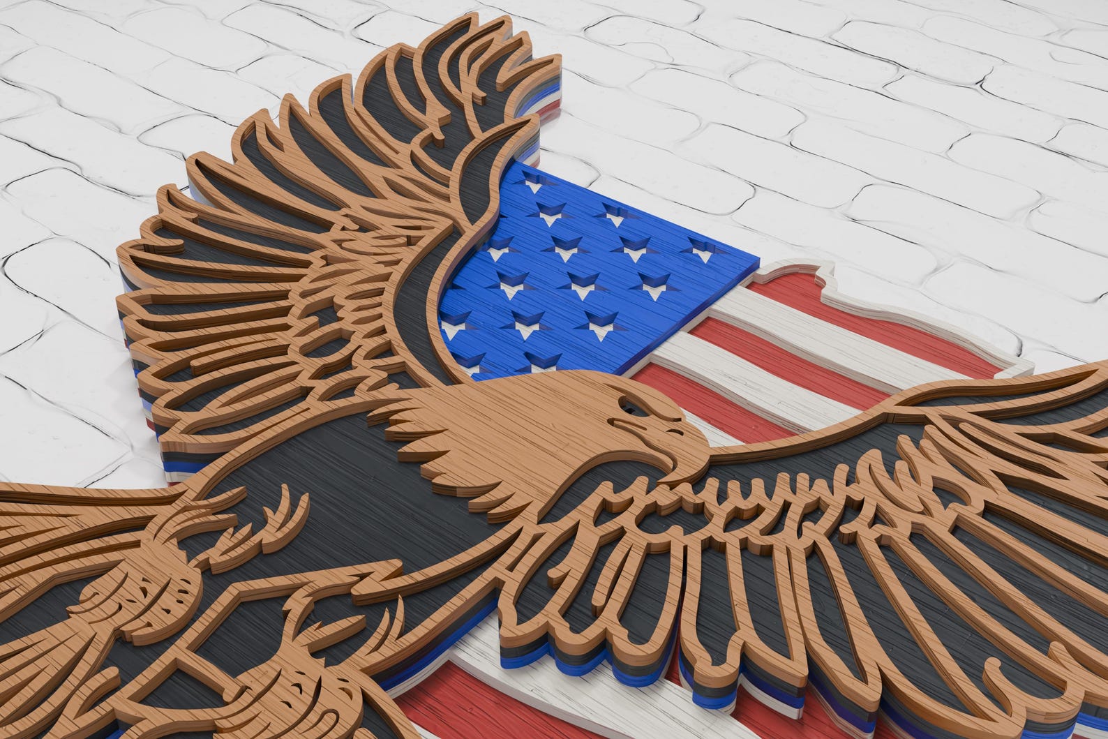 3D American Eagle SVG: Multilayer Mandala Laser Cut Files (digital ...