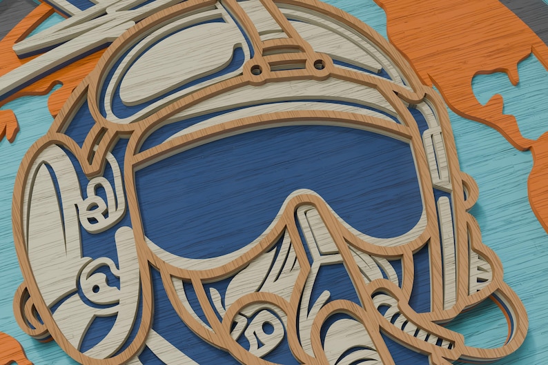 Pilot Fighter Plane Layered SVG, Multilayer Laser Cut Files (digital ...