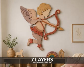 Valentine's Day Cupid SVG: Multilayer Laser Cut File (Digital Download)