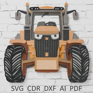 Tractor SVG: Farmhouse Layered Laser Cut File (Digital Download)
