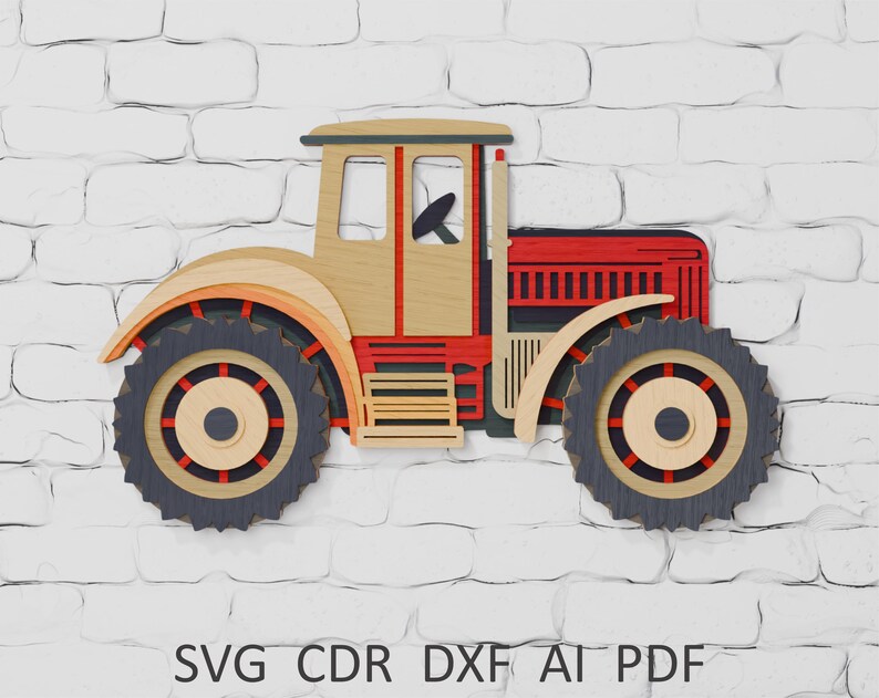 Multilayer Sign Tractor Tractor SVG Files: Multilayer Paper Laser Cut DXF (digital Download) - Etsy