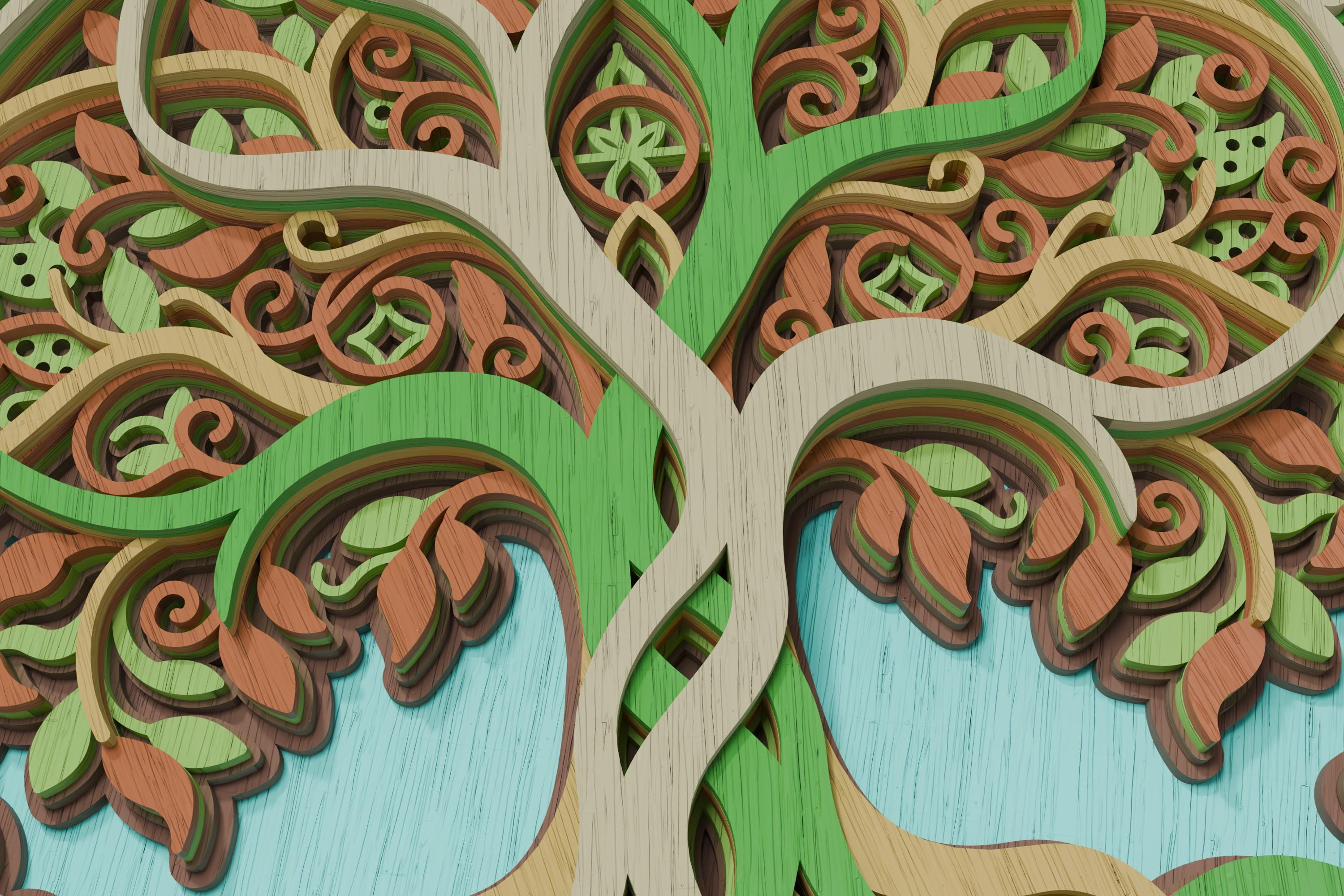 Tree of Life Mandala SVG, Multilayer Laser Cut File, Shadow Box Design ...
