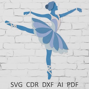 Ballet Dancer Mandala SVG: 3D Laser Cut Multilayer Files (Digital Files)