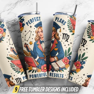 Virgo Zodiac Tumbler Design: 20oz Skinny Tumbler Sublimation PNG (Digital Download