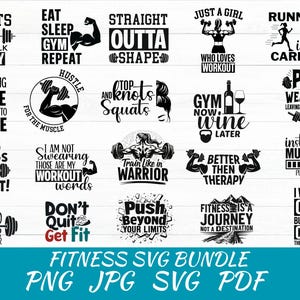 Fitness SVG, Gym SVG, Motivational svg, Workout svg Bundle, workout shirt svg, Gym Girl Svg, Funny Workout SVG, Silhouette, Gym Quotes