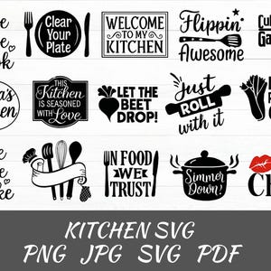 Kitchen Svg Bundle, Kitchen Monogram, Baking Svg, Cooking Svg, Potholder Svg, Kitchen Quotes Svg, Cut Files Cricut, Cutting Board Laser Png