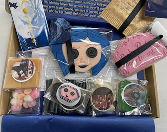 Coraline Inspired Cookie and Treat Box with Handmade Fudge & Candy Mice