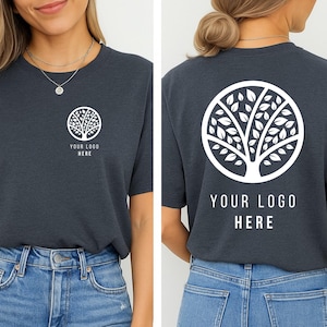 Custom Logo Shirts, Personalized Business Tees with Front & Back Logo, Matching Group Gifts, Company Brand T-Shirts, Custom Pocket Print Tee