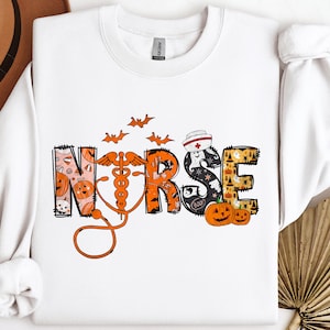 Halloween Nurse Sweatshirt, Spooky Nurse Sweatshirt, Nurse Halloween Gifts, Halloween Party Shirt, Nurse Halloween T-shirt, Cute Nurse Shirt