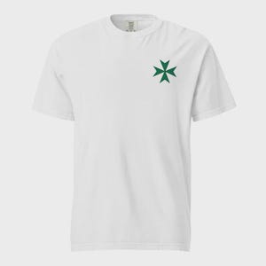 Order of Saint Lazarus T-Shirt - Cotton Embroidery Green Emblem