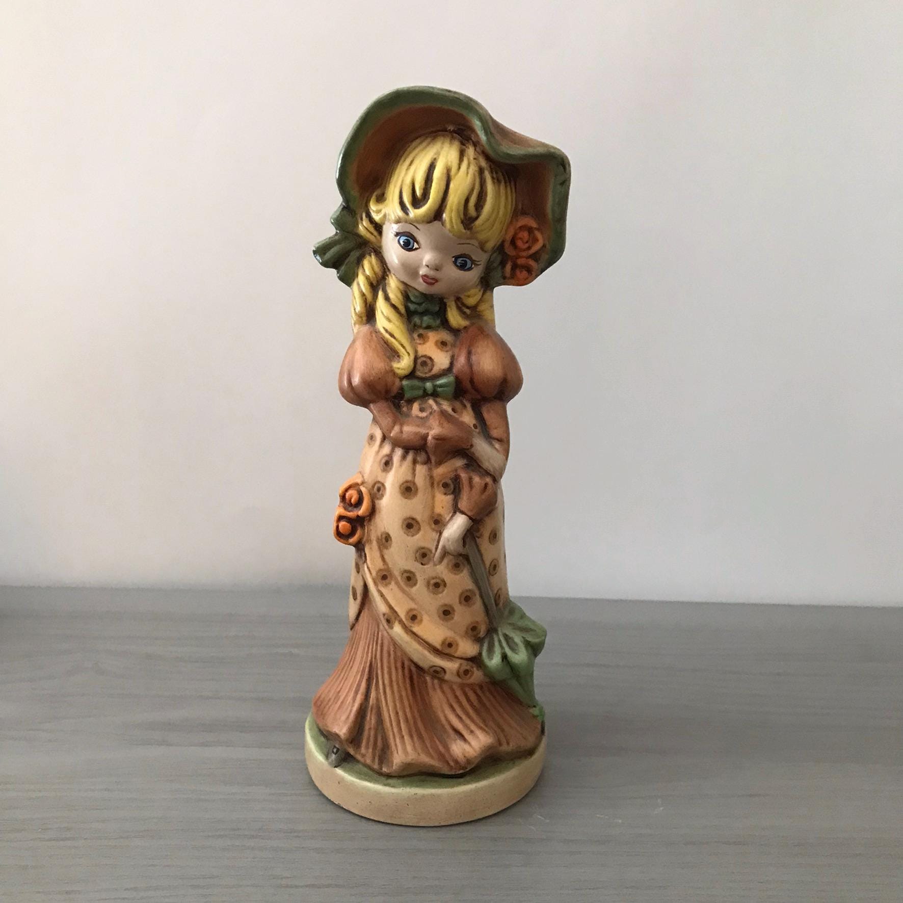 Figurine Lapin En Céramique Non Peinte - Bonnet Fille, 7 X 4 Cm - Fait Main USA