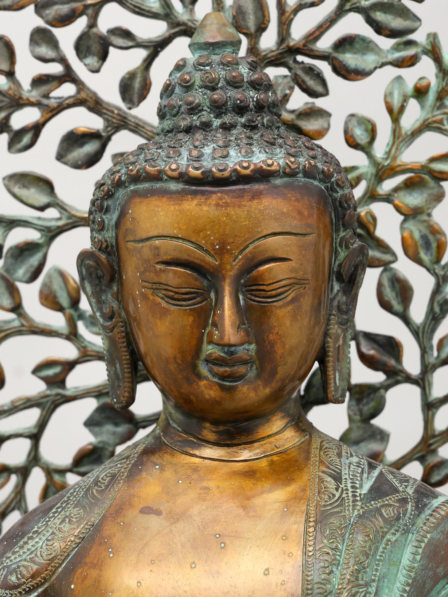 20インチ 菩提樹を背景に説法する仏陀 | 真鍮像 - Etsy 日本