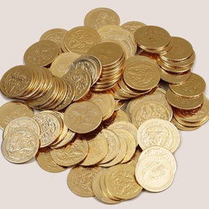 108 Coins for Lakshmi Puja with Lakshmi ji and Lotus Images