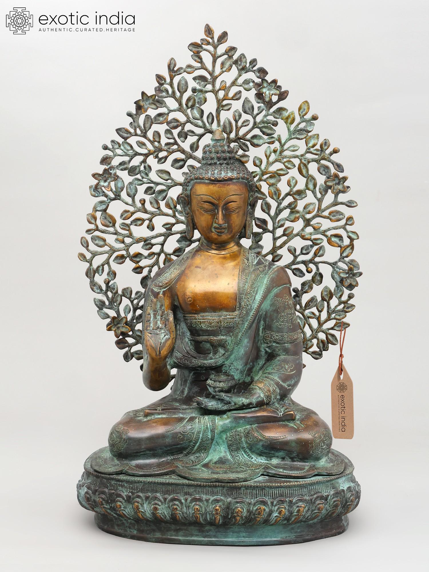 20インチ 菩提樹を背景に説法する仏陀 | 真鍮像 - Etsy 日本