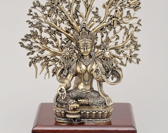 8インチ チベット仏教の神 白多羅菩薩（Sgrol dkar）真鍮像