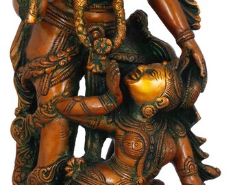 13インチ 真鍮製カーマデーヴァとラティ像 | ハンドメイド | インド製