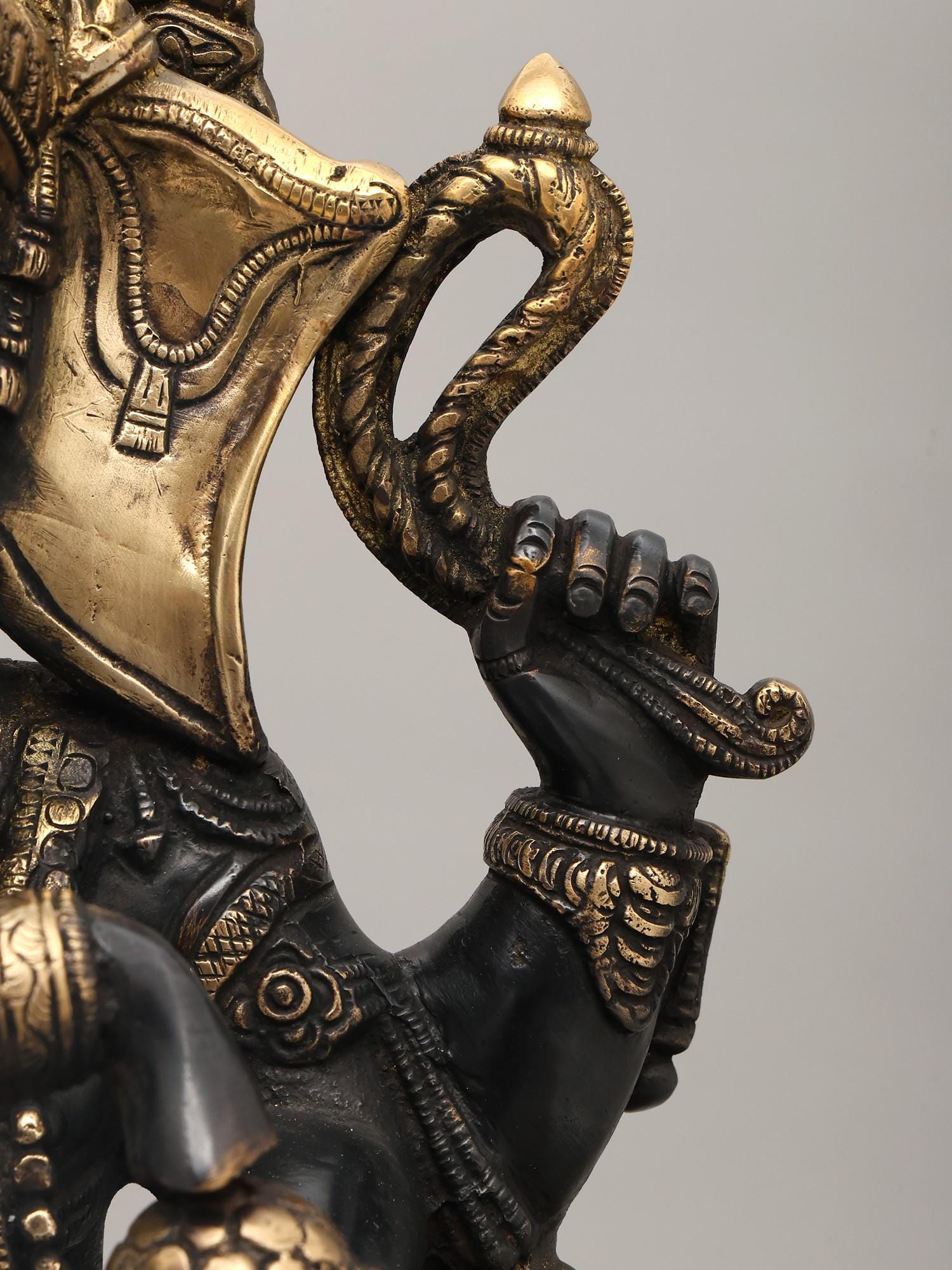 18インチのカラフルなチャトゥルブジャ神ガネーシャ真鍮像 - Etsy 日本