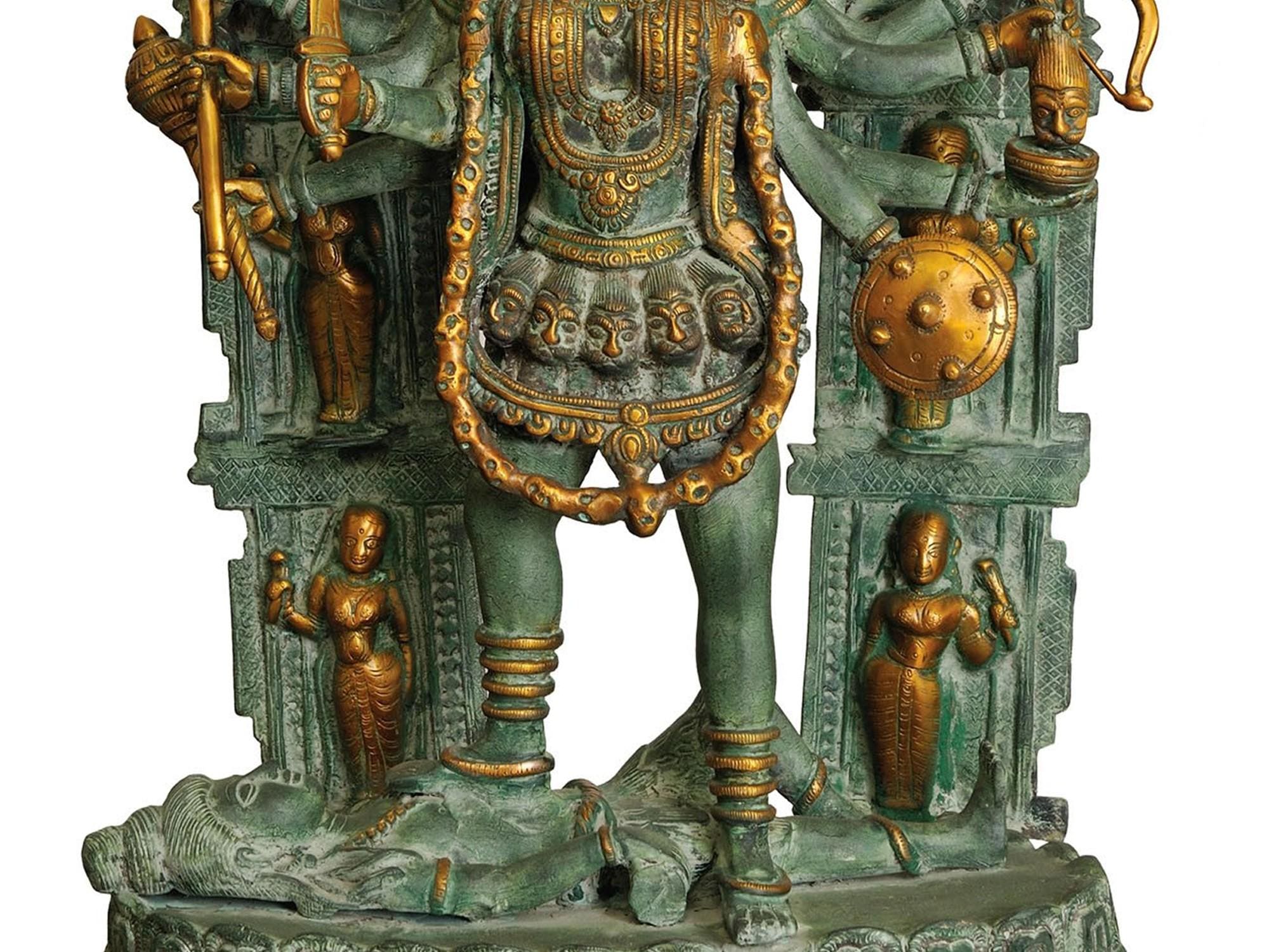 高さ28インチの大型カーリー女神像（真鍮製）｜ハンドメイド｜インド製