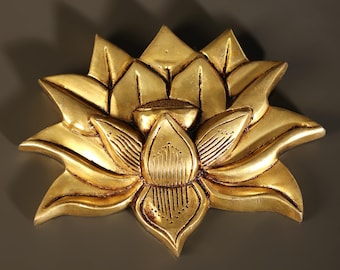 6" Brass Lotus Wall Hanging | Home Decor