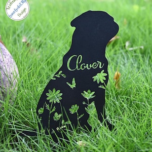 Personalized Dog Memorial Gift, Custom Pet Grave Marker, Outdoor Garden Sign, Dog Name Plaque, Pet Loss Gift, Sympathy Gift, Pug Memorial