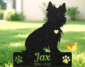 Custom Yorkshire Terrier Memorial Stake, Personalized Dog Remembrance Garden Sign