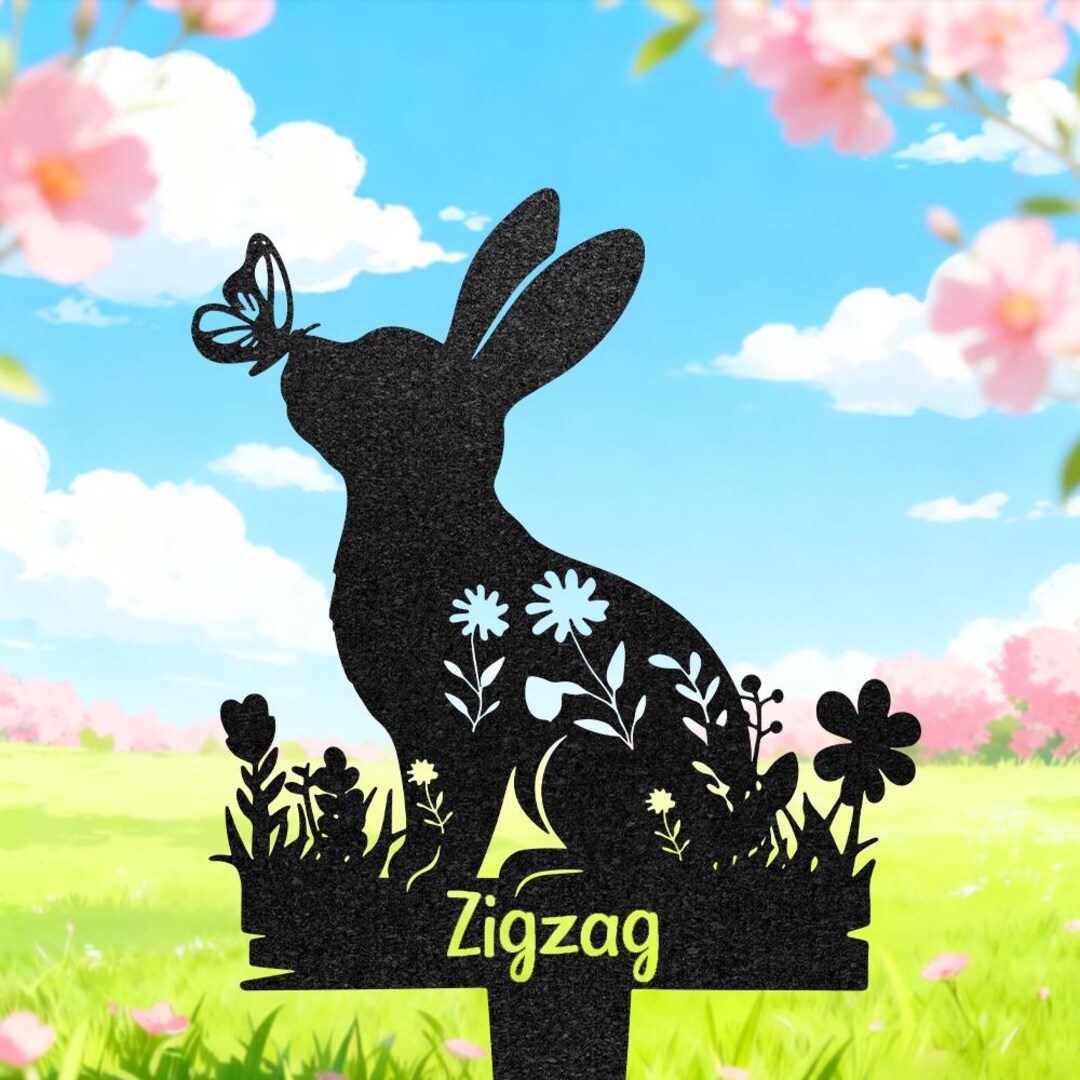 Personalized Rabbit Memorial Stake, Custom Bunny Name Grave Marker, Pet ...