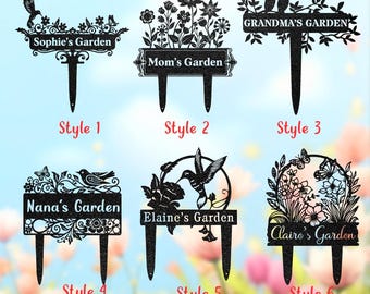 Custom Garden Sign, Personalized Flower Garden Decor, Gardener Name Sign, Gardening Gifts for Women, Metal Garden Stake, Outdoor Yard Art