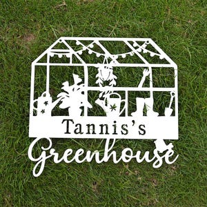 Personalized Greenhouse sign, Custom Greenhouse Gift, Garden Hanging Plaque, Metal Potting Shed Sign, Welcome Sign, Yard Decor, Home Gift
