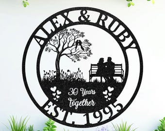 Personalized Anniversary Wall Art, Custom Couples Gift, 30th Anniversary