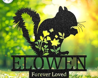 Personalized Squirrel Memorial Garden Stake, Pet Loss Sympathy Gift