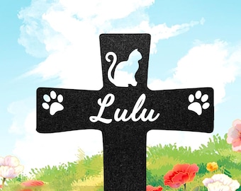 Personalized Cat Memorial Stake, Custom Garden Grave Marker, Pet Loss Gift