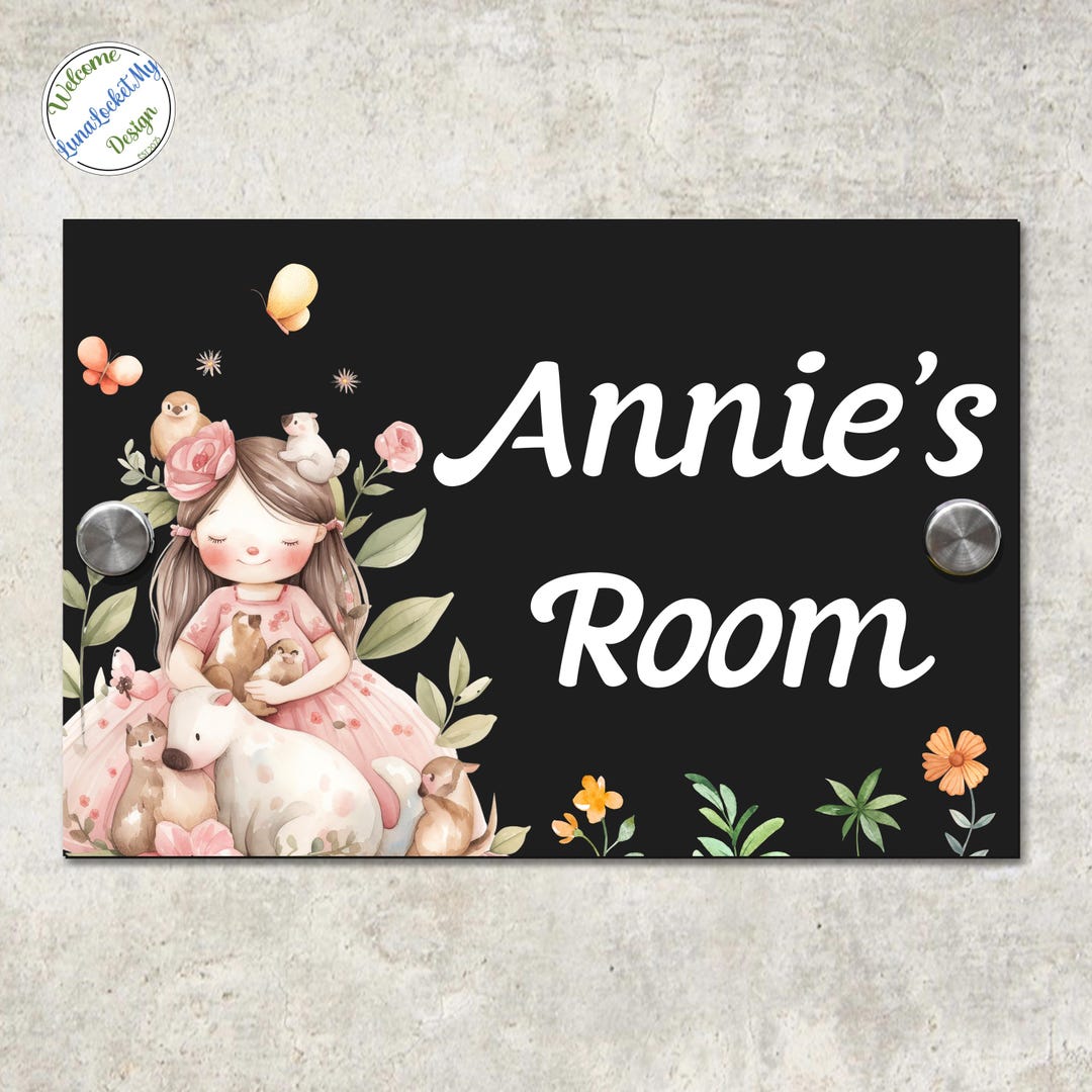 Personalized Acrylic Door Sign, Custom Girl Name Plaque, Nursery Decor ...