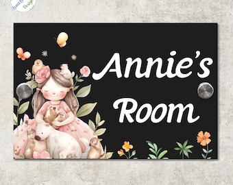 Personalized Acrylic Door Sign, Custom Girl Name Plaque, Nursery Decor