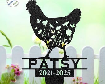 Custom Chicken Memorial Stake, Pet Loss Garden Decor