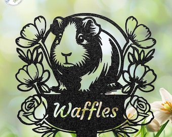 Custom Guinea Pig Memorial Stake, Metal Garden Plaque