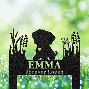 Personalisierter Morkie Gedenkpfahl, personalisierter Haustier Grabstein, Garten Dekor