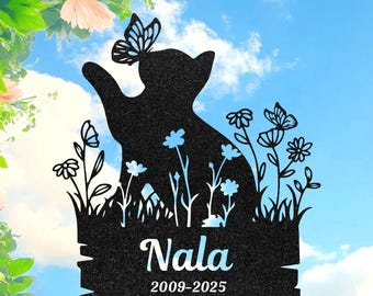 Personalized Cat Memorial Stake, Garden Remembrance Plaque