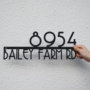 Custom Metal Address Sign, Personalized House Number Plaque, Modern Outdoor Wall Decor, Street Name Sign, Door & Porch Sign, New Home Gift