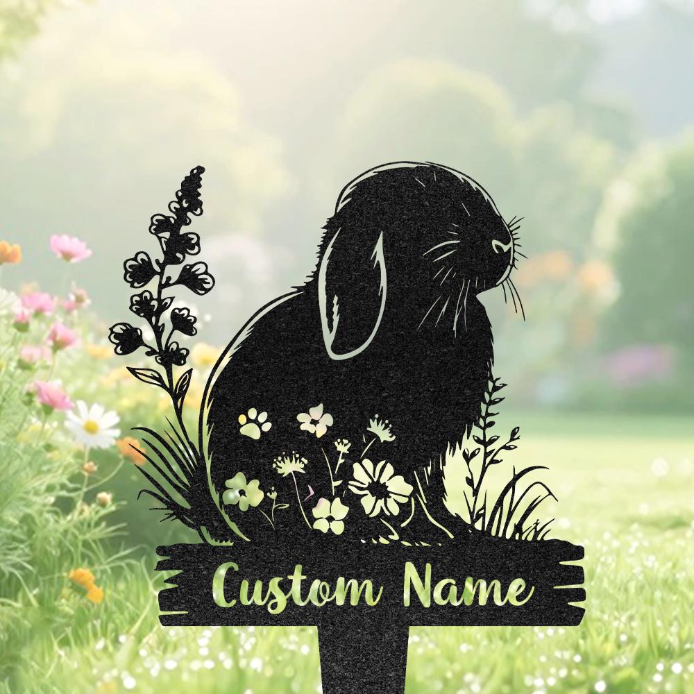 Name Sign For Rabbit Custom Rabbit Name Sign, Personalized Bunny Memorial Stake, Bunny Loss ...