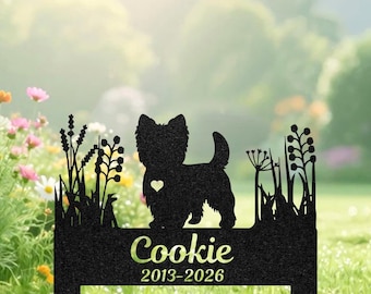Custom West Highland Memorial Gift, Personalized Dog Grave Marker, Puppy Lawn Decor, Pet Loss Gift, Outdoor Garden Sign, Metal Yard Art