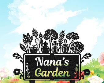 Personalized Vegetable Garden Sign, Custom Garden Name Stake, Gardening Gift for Mom/Gardener, Metal Yard Art, Farm Garden Sign, Home Decor