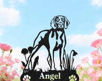 Personalized Weimaraner Memorial Stake, Custom Dog Grave Marker, Pet Loss Gift, Outdoor Garden Decor, Metal Yard Art, Remembrance Plaque