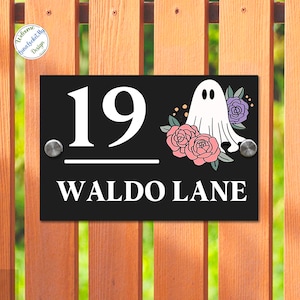 Plaque d&#39;adresse fantôme personnalisée, décoration d&#39;Halloween effrayante