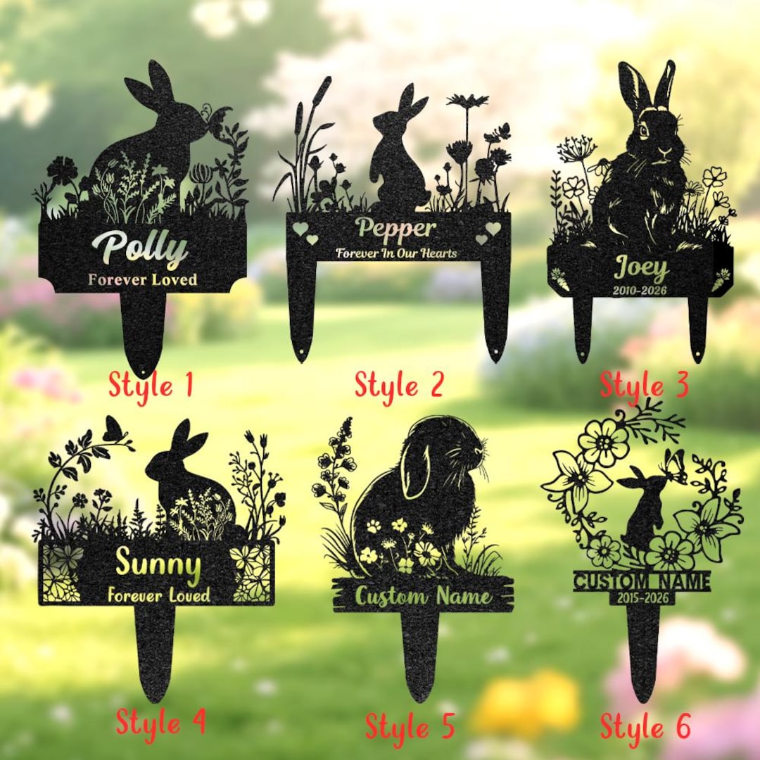 Name Sign For Rabbit Custom Rabbit Name Sign, Personalized Bunny Memorial Stake, Bunny Loss ...