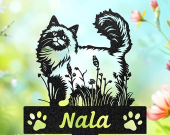 Custom Cat Memorial Stake, Personalized Garden Grave Marker