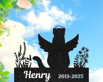 Personalized Cat Memorial Stake, Custom Pet Grave Marker, Garden Decor