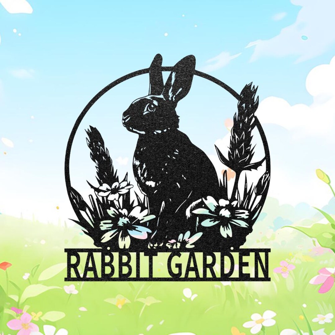 Custom Rabbit Metal Wall Art, Personalized Bunny Memorial Gift, Rabbit ...