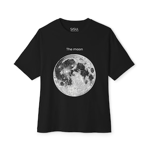Moon Graphic Tee - Unisex Oversized T-shirt | Lunar Print Shirt | Minimal Space Streetwear | Aesthetic Graphic Top